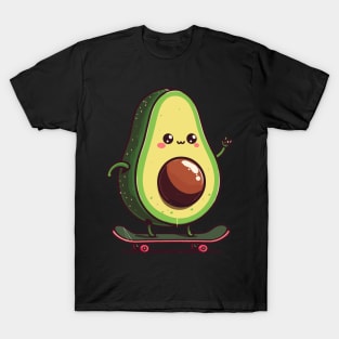 Funny avocado skateboarding T-Shirt